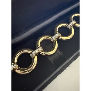 NEW RARE Tiffany & Co. 18k Yellow Gold 750 Circle Link bracelet W/ 55 Diamonds